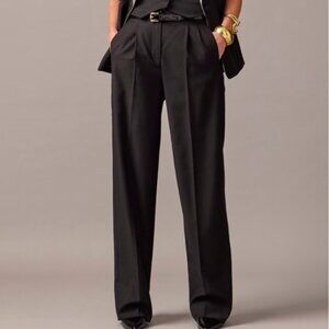 J. Crew Black Wide-Leg Trousers